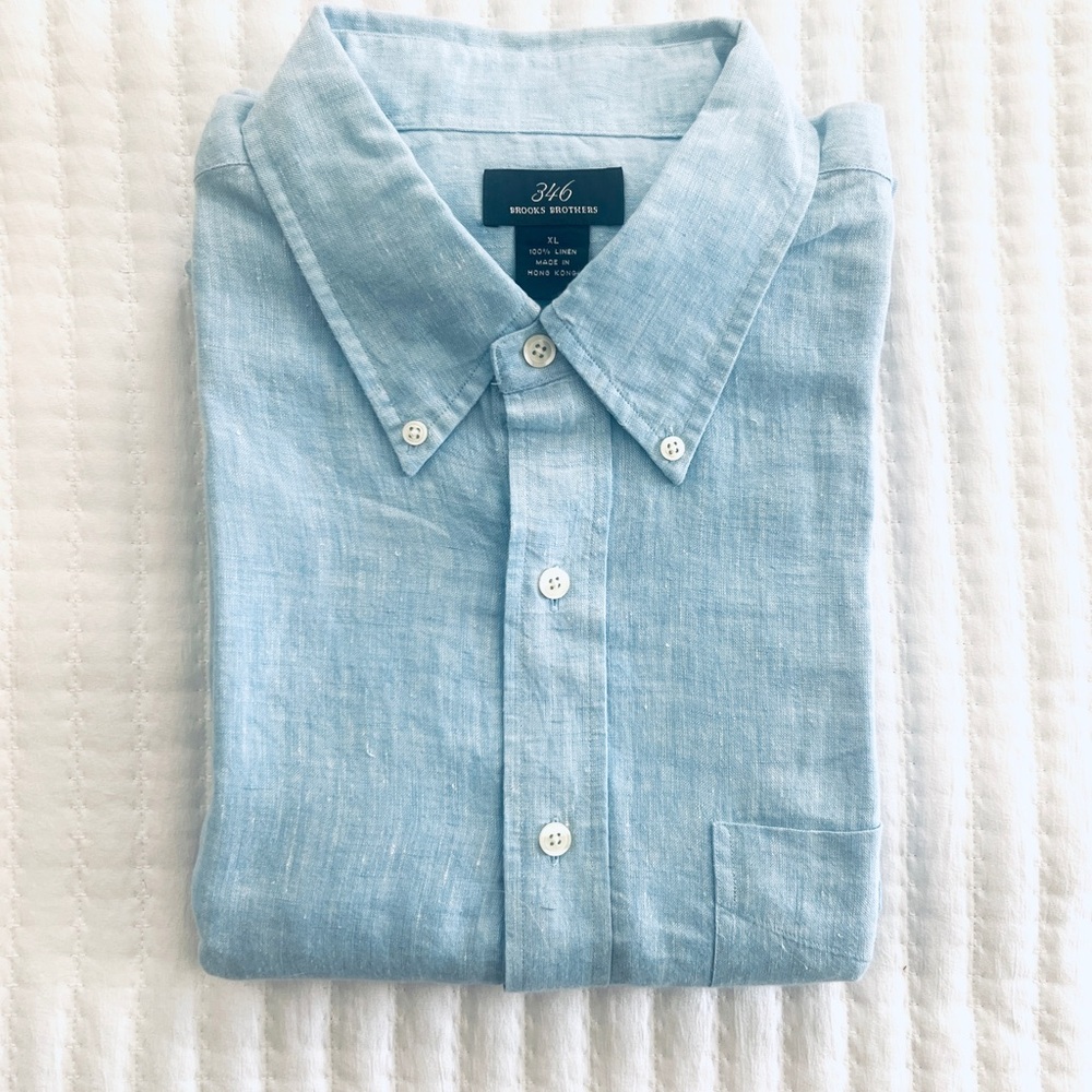 NWT Men’s Linen Button Down, Brooks Brothers